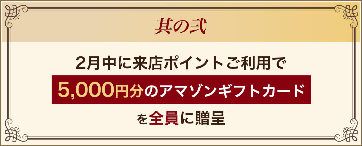 其の弐：5,000円分のアマゾンギフトカードを贈呈